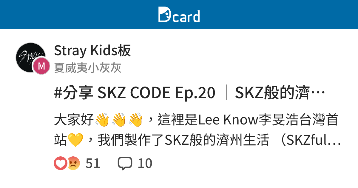 #分享 SKZ CODE Ep.20 ｜SKZ般的濟州生活#1 精效中字資源 💛 - Stray Kids板 | Dcard